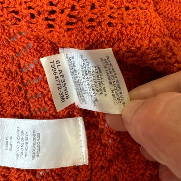 Women’s large Jones New York Signature Orange Sweater - Picture 7 of 9